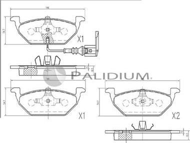 Ashuki P1-1105 - Kit pastiglie freno, Freno a disco autozon.pro