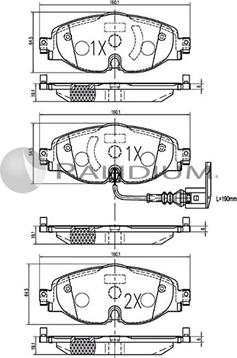 Ashuki P1-1133 - Kit pastiglie freno, Freno a disco autozon.pro