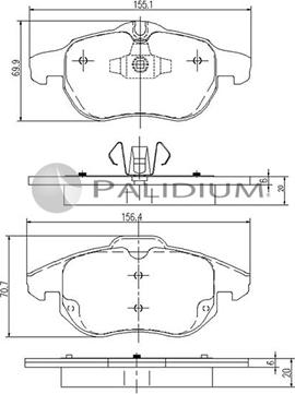 Ashuki P1-1125 - Kit pastiglie freno, Freno a disco autozon.pro