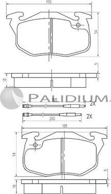 Ashuki P1-1384 - Kit pastiglie freno, Freno a disco autozon.pro