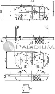 Ashuki P1-1292 - Kit pastiglie freno, Freno a disco autozon.pro