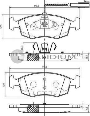 Ashuki P1-1254 - Kit pastiglie freno, Freno a disco autozon.pro