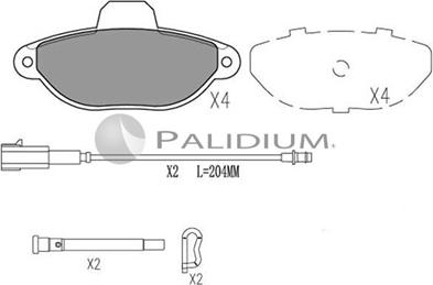 Ashuki P1-1268 - Kit pastiglie freno, Freno a disco autozon.pro