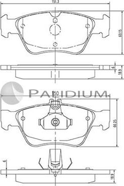 Ashuki P1-1218 - Kit pastiglie freno, Freno a disco autozon.pro