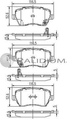 Ashuki P1-1237 - Kit pastiglie freno, Freno a disco autozon.pro