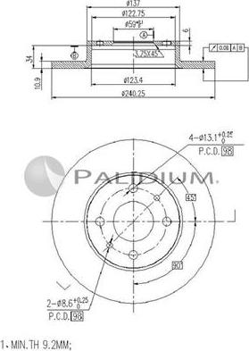 Ashuki P330-100 - Discofreno autozon.pro