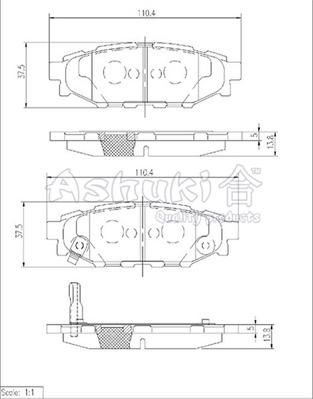 Ashuki S011-50 - Kit pastiglie freno, Freno a disco autozon.pro