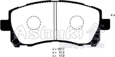 Ashuki S011-16 - Kit pastiglie freno, Freno a disco autozon.pro