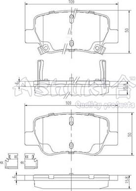 Ashuki T114-45 - Kit pastiglie freno, Freno a disco autozon.pro