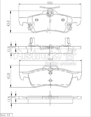 Ashuki T114-35 - Kit pastiglie freno, Freno a disco autozon.pro