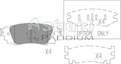 Ashuki T114-73 - Kit pastiglie freno, Freno a disco autozon.pro