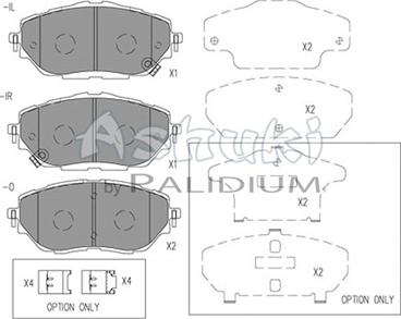 Ashuki T114-72 - Kit pastiglie freno, Freno a disco autozon.pro