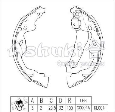 Ashuki T113-46 - Kit ganasce freno autozon.pro