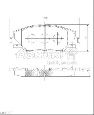 Ashuki T113-15 - Kit pastiglie freno, Freno a disco autozon.pro