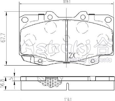 Ashuki T112-45 - Kit pastiglie freno, Freno a disco autozon.pro