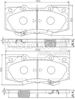 Ashuki T112-48 - Kit pastiglie freno, Freno a disco autozon.pro