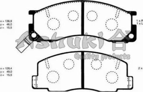 Ashuki T112-43 - Kit pastiglie freno, Freno a disco autozon.pro