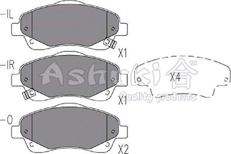 Ashuki T112-58 - Kit pastiglie freno, Freno a disco autozon.pro