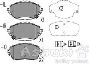 Ashuki T112-68 - Kit pastiglie freno, Freno a disco autozon.pro