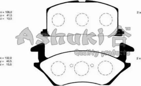 Ashuki T112-10 - Kit pastiglie freno, Freno a disco autozon.pro