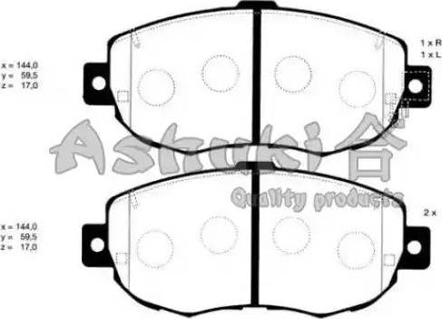 Ashuki T112-80 - Kit pastiglie freno, Freno a disco autozon.pro