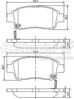 Ashuki T112-75 - Kit pastiglie freno, Freno a disco autozon.pro