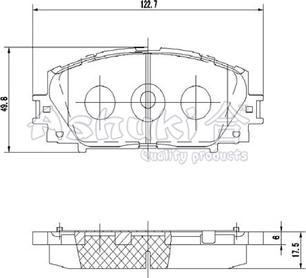 Ashuki T112-76 - Kit pastiglie freno, Freno a disco autozon.pro