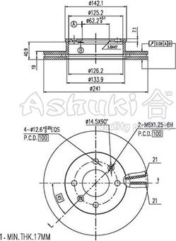 Ashuki Y089-15 - Discofreno autozon.pro