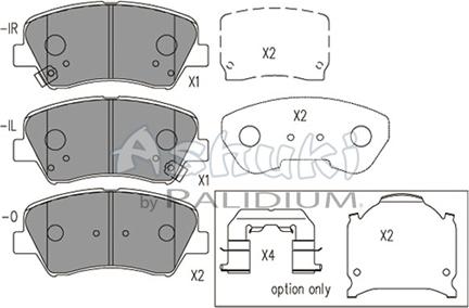 Ashuki Y029-54 - Kit pastiglie freno, Freno a disco autozon.pro