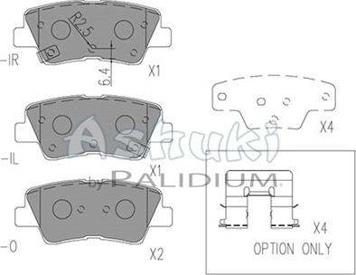 Ashuki Y029-55 - Kit pastiglie freno, Freno a disco autozon.pro