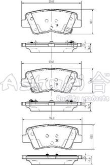 Ashuki Y029-51 - Kit pastiglie freno, Freno a disco autozon.pro