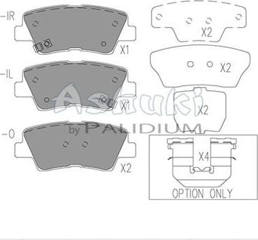 Ashuki Y029-58 - Kit pastiglie freno, Freno a disco autozon.pro