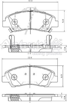 Ashuki Y029-53 - Kit pastiglie freno, Freno a disco autozon.pro