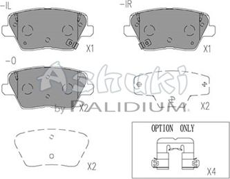 Ashuki Y029-60 - Kit pastiglie freno, Freno a disco autozon.pro