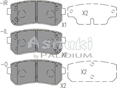 Ashuki Y029-62 - Kit pastiglie freno, Freno a disco autozon.pro