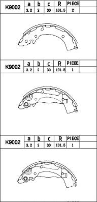 Asimco K9002 - Kit ganasce freno autozon.pro