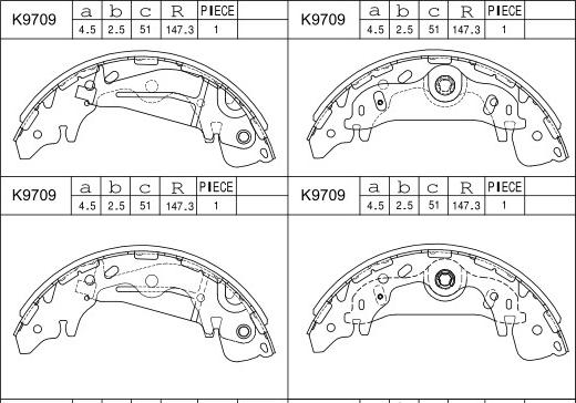 Asimco K9709 - Kit ganasce freno autozon.pro