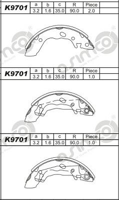 Asimco K9701 - Kit ganasce freno autozon.pro