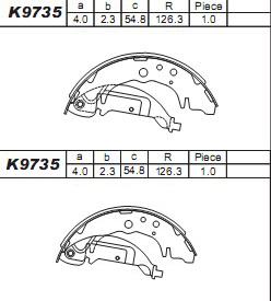 Asimco K9735 - Kit ganasce freno autozon.pro