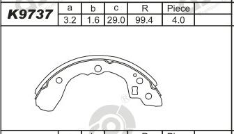 Asimco K9737 - Kit ganasce freno autozon.pro