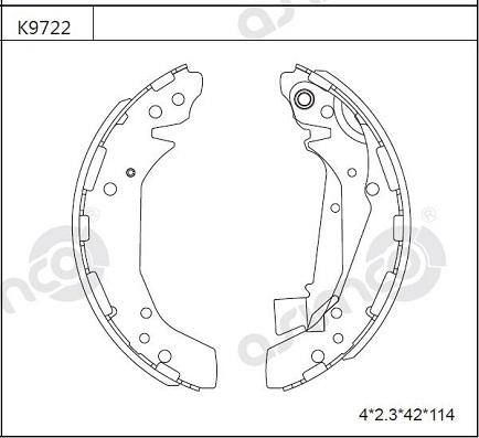Asimco K9722 - Kit ganasce freno autozon.pro