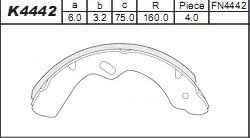 Asimco K4442 - Kit ganasce freno autozon.pro
