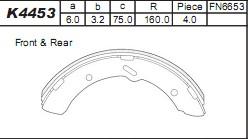 Asimco K4453 - Kit ganasce freno autozon.pro
