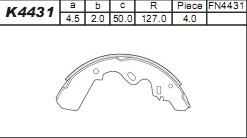 Asimco K4431 - Kit ganasce freno autozon.pro