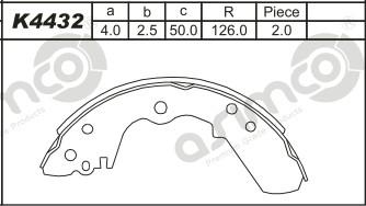 Asimco K4432 - Kit ganasce freno autozon.pro