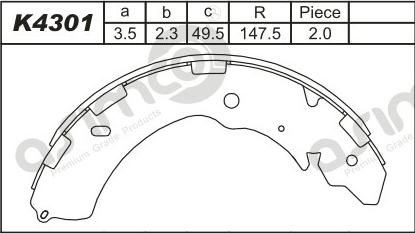 Asimco K4301 - Kit ganasce freno autozon.pro