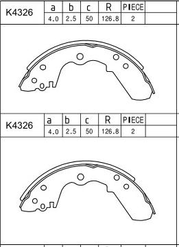 Asimco K4326 - Kit ganasce freno autozon.pro