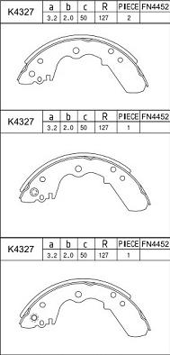 Asimco K4327 - Kit ganasce freno autozon.pro