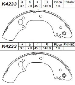 Asimco K4233 - Kit ganasce freno autozon.pro