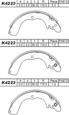 Asimco K4223 - Kit ganasce freno autozon.pro